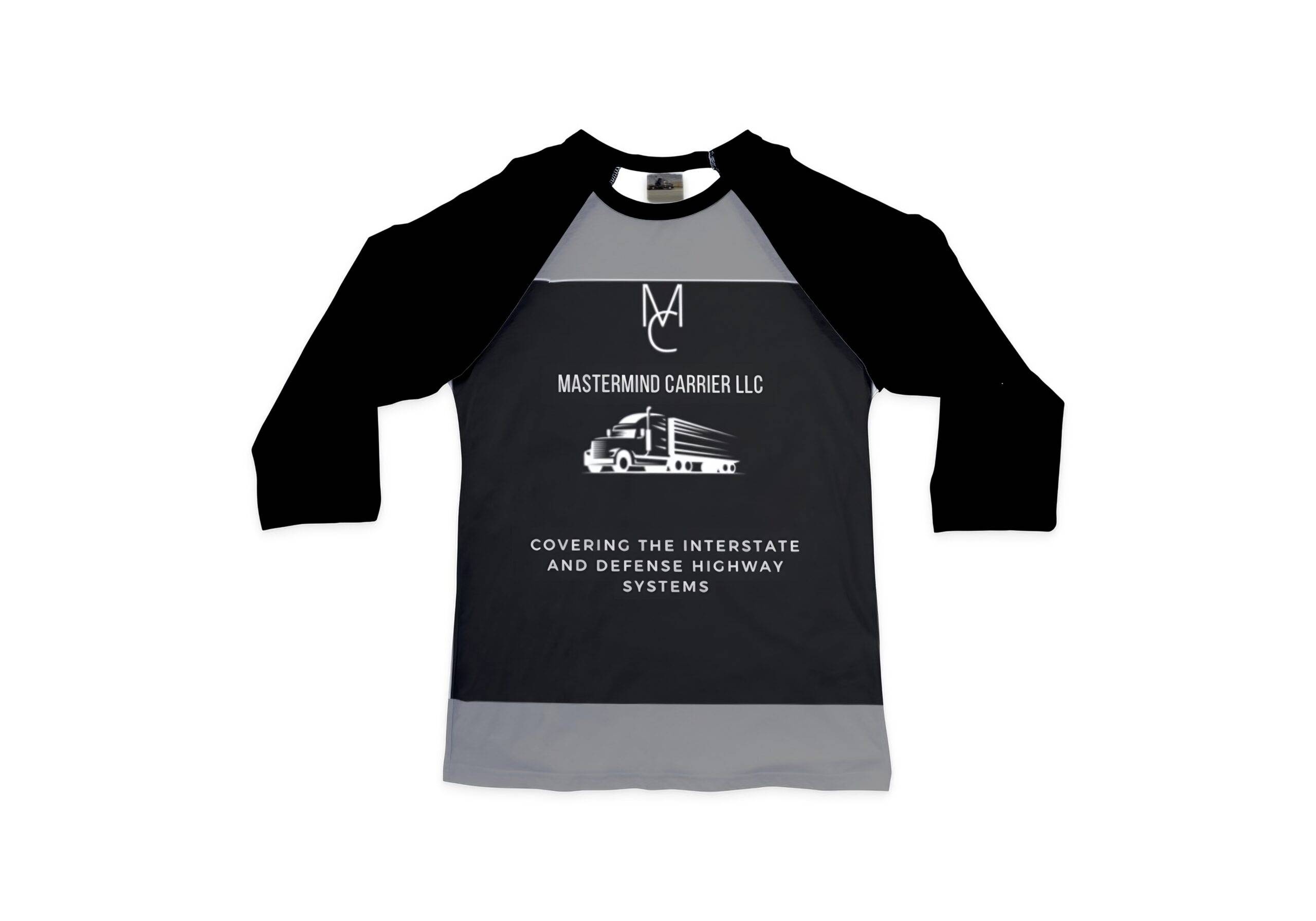 Mastermind Carrier Trucking Logo Canvas Unisex 3/4 Sleeve Baseball T-shirt
